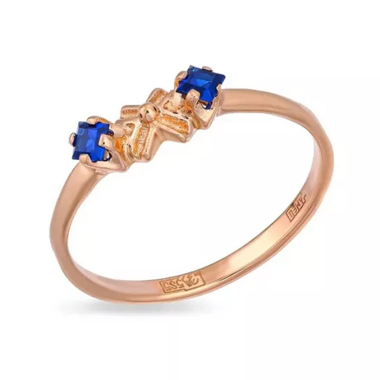 Кольцо с фианитом из золота