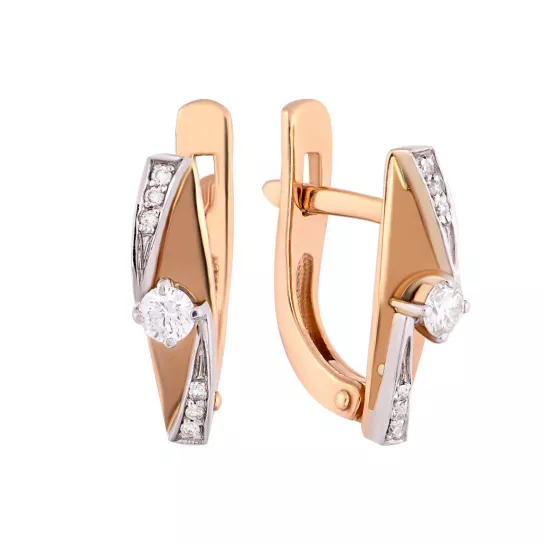 Серьги с бриллиантами из золота