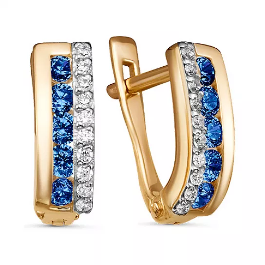 Серьги детские с фианитом из золота