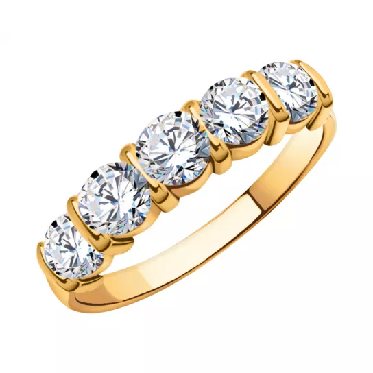 Кольцо с фианитом из золота