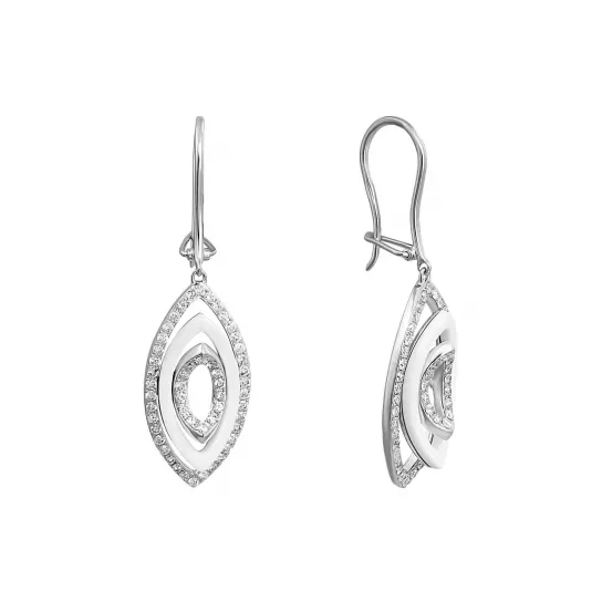 Серьги с бриллиантами с керамикой из золота