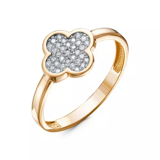 Кольцо с фианитом из золота