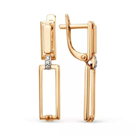 Серьги с фианитом из золота