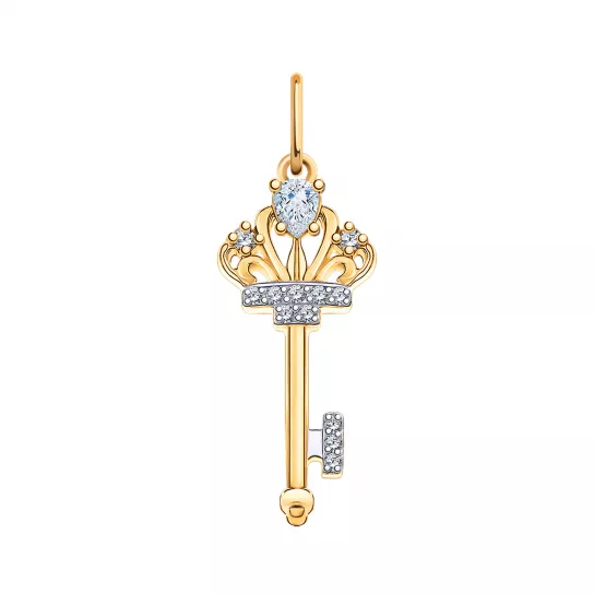Подвеска с фианитом из золота
