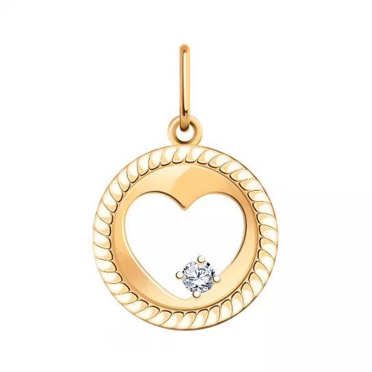 Подвеска с фианитом из золота