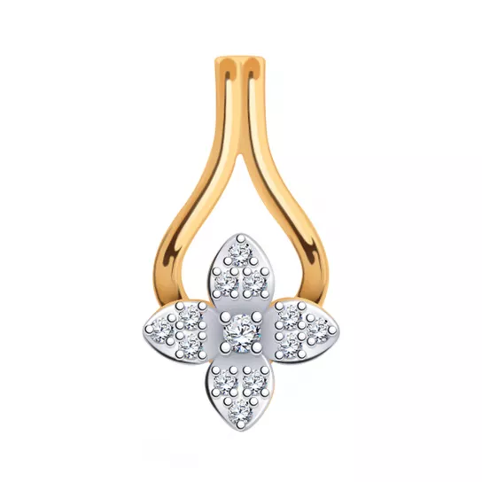 Подвеска с фианитом из золота