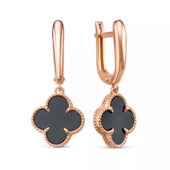 Серьги с ониксом из золота