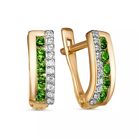 Серьги детские с фианитом из золота