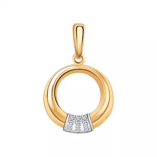 Подвеска с фианитом из золота