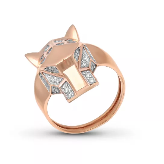 Кольцо с фианитом из золота