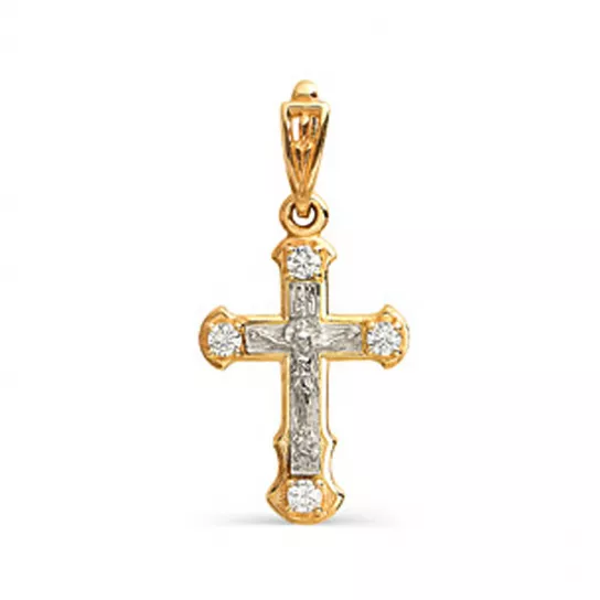 Крест с фианитом из золота