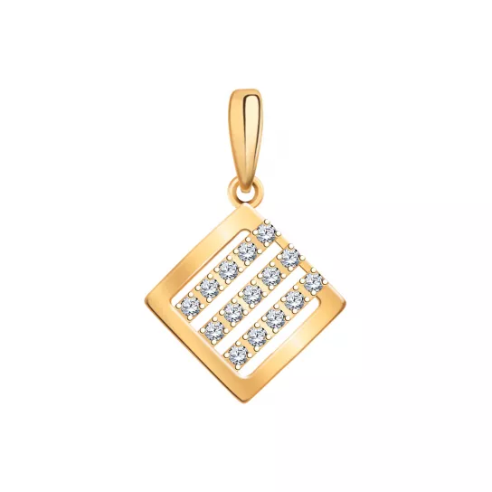 Подвеска с фианитом из золота