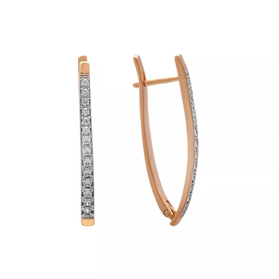 Серьги с фианитом из золота