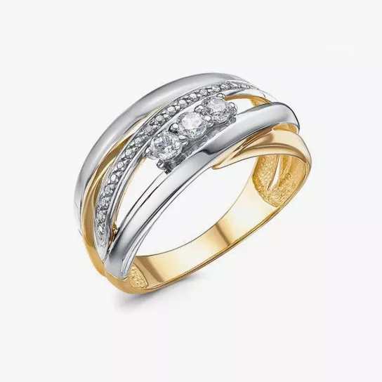 Кольцо с фианитом из золота