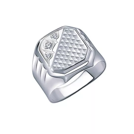 Кольцо-печатка из серебра