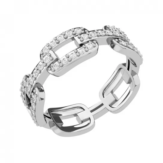 Кольцо с фианитом из серебра