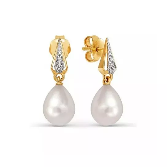 Пусеты с жемчугом из золота