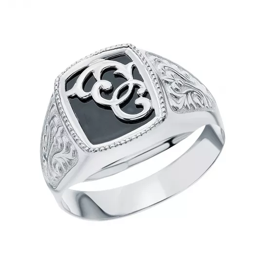 Кольцо-печатка из серебра