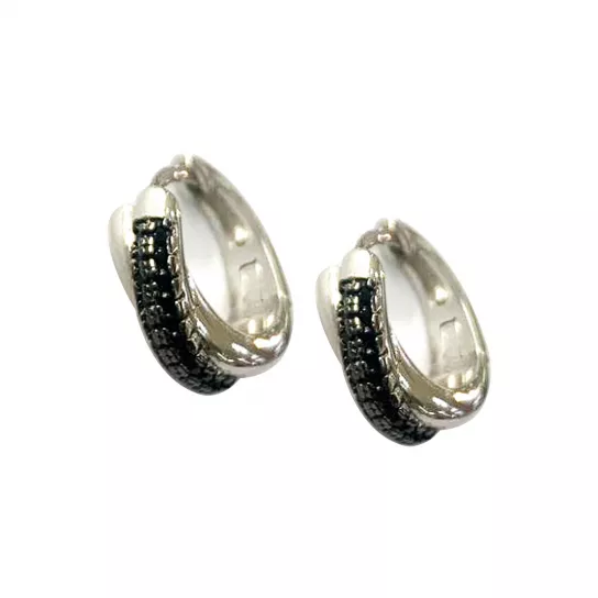 Серьги с фианитом из серебра