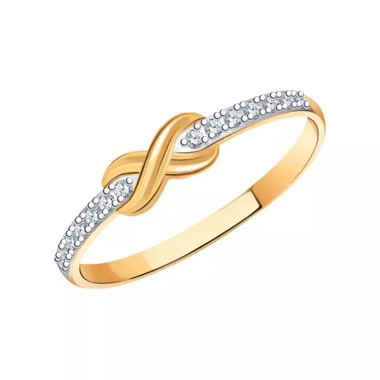 Кольцо с фианитом из золота