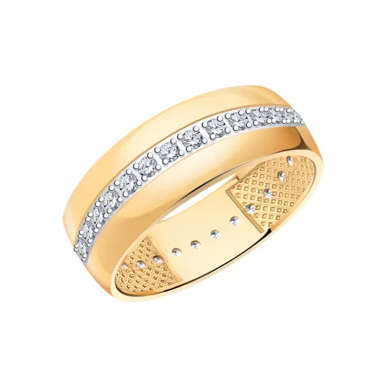 Кольцо с фианитом из золота