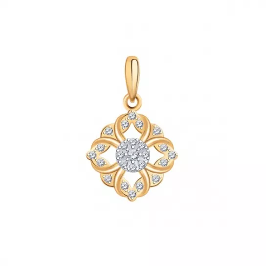 Подвеска с фианитом из золота