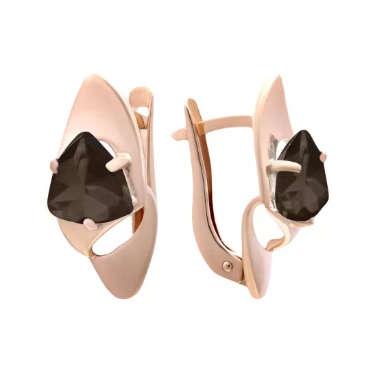 Серьги с раухтопазом из золота