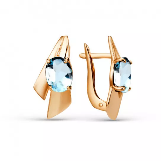 Серьги с топазом из золота