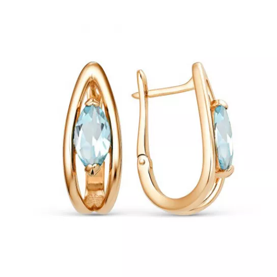 Серьги с топазом из золота