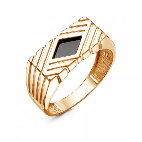 Кольцо-печатка с фианитом из золота