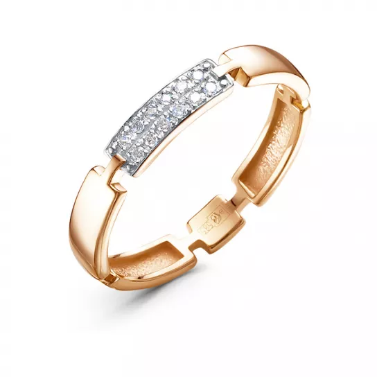 Кольцо с фианитом из золота