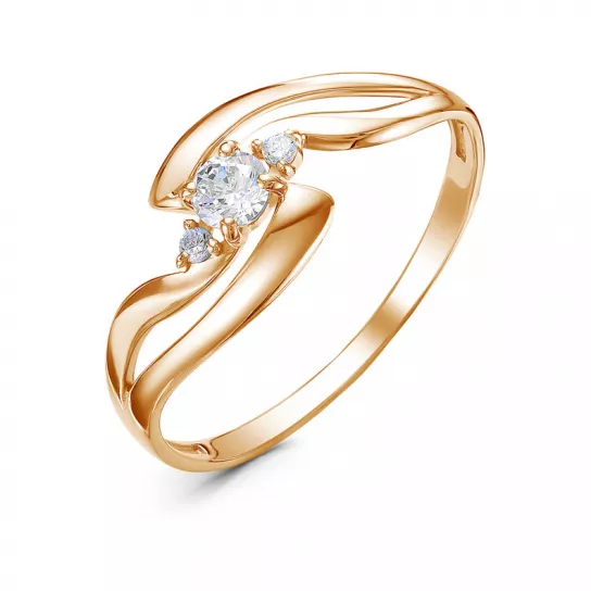 Кольцо с фианитом из золота
