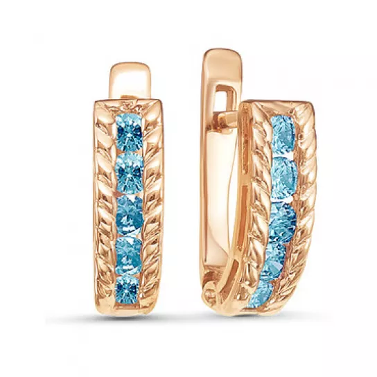 Серьги детские с фианитом из золота
