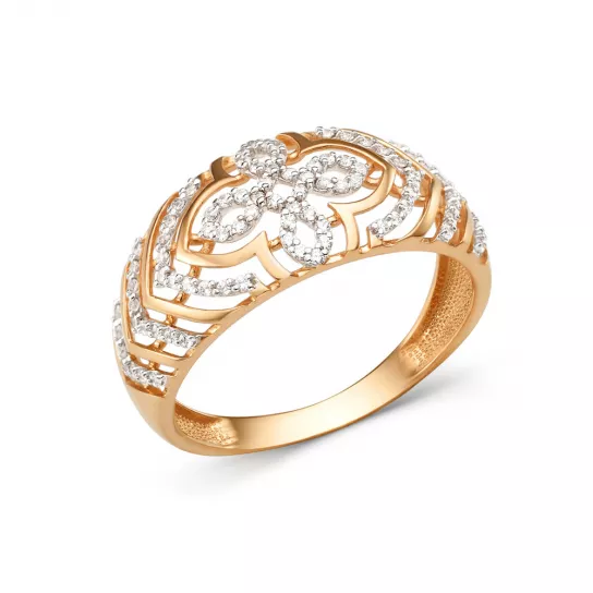 Кольцо с фианитом из золота