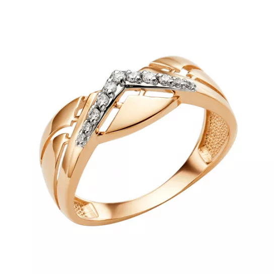 Кольцо с фианитом из золота