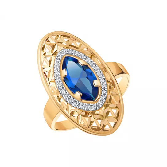 Кольцо с фианитом из золота