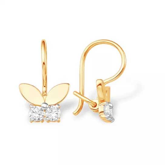 Серьги детские из золота