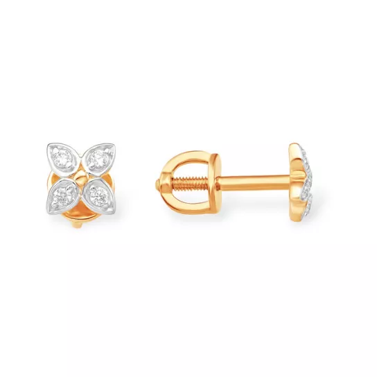 Серьги с фианитом из золота