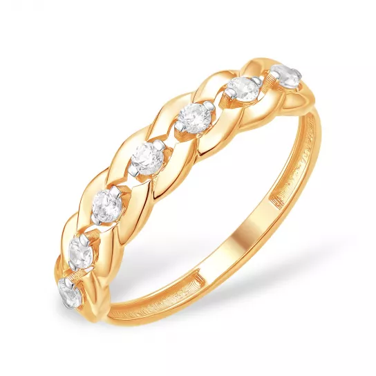 Кольцо с фианитом из золота