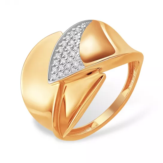 Кольцо с фианитом из золота