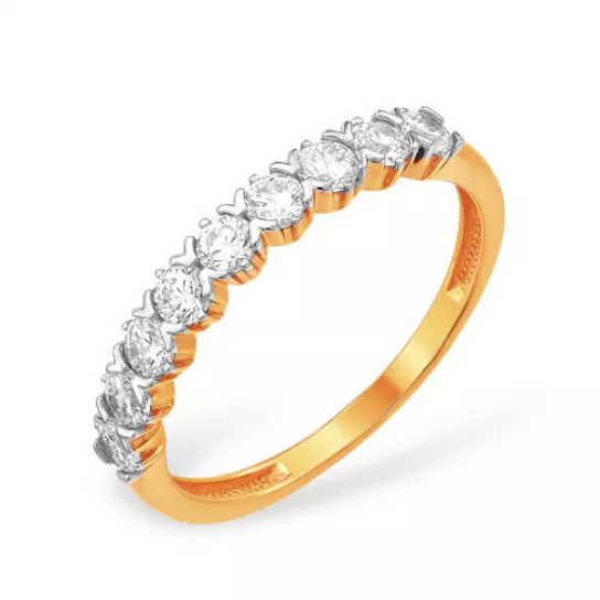 Кольцо с фианитом из золота