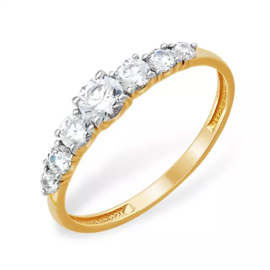 Кольцо с фианитом из золота