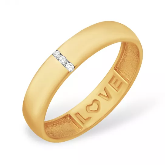 Кольцо с фианитом из золота