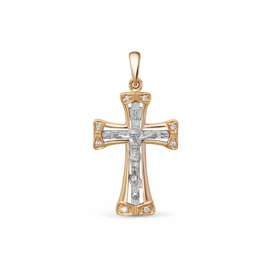 Крест с бриллиантами из золота
