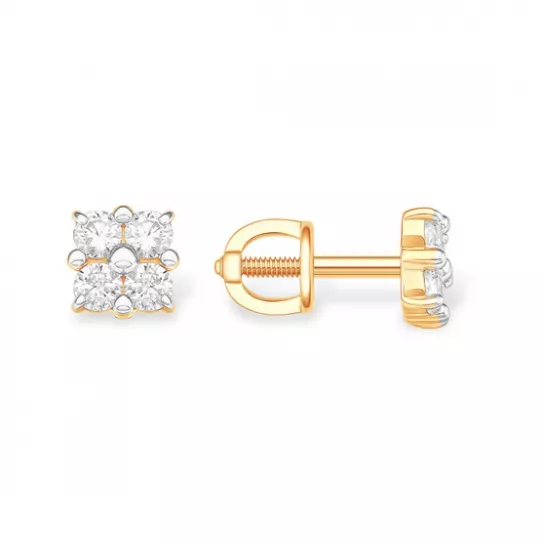 Серьги с фианитом из золота