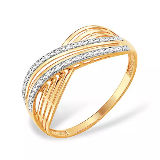 Кольцо с фианитом из золота