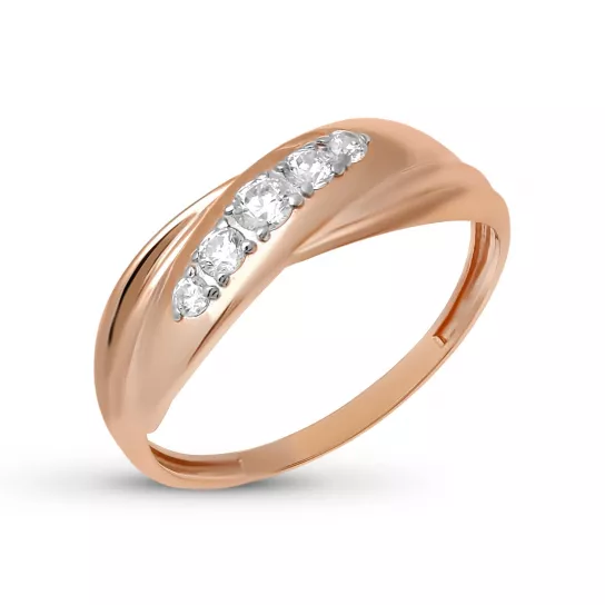 Кольцо с фианитом из золота