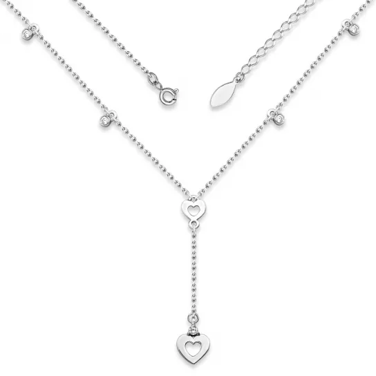 Колье с фианитом из серебра