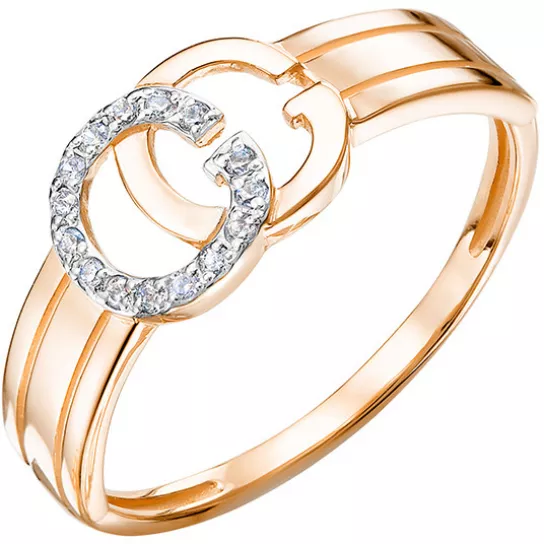 Кольцо с фианитом из золота