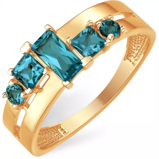 Кольцо с раухтопазом из золота